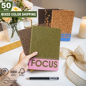 Free Sample Wholesale Customized logo A5 Notebook Plain Design Cork Hardcover Journal Eco-Friendly Coffee Grounds Budget Planner