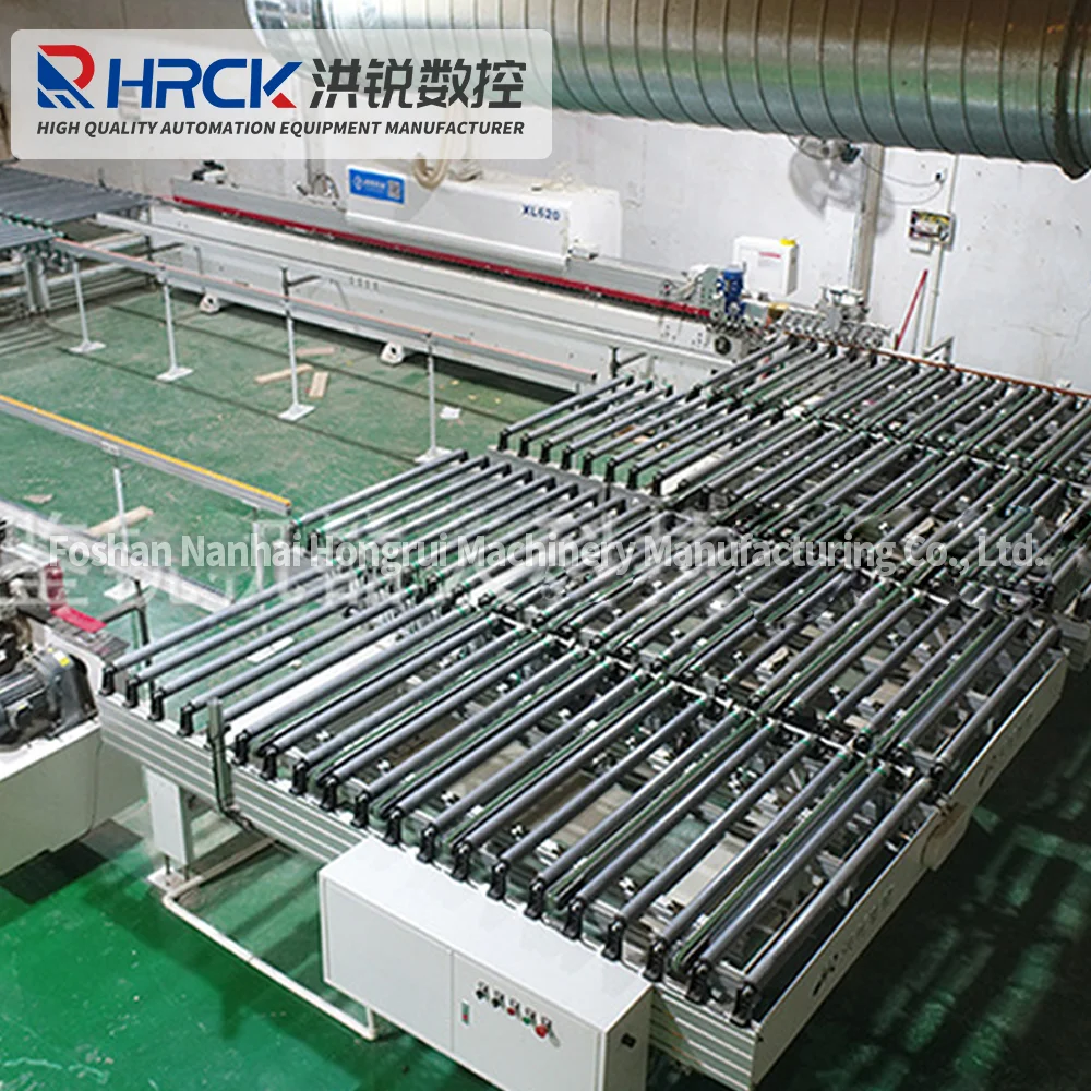 Hongrui Automatic Production Powered Roller Conveyor Connection of 2 Same Direction Edgebanding Machine OEM with CE Certificate