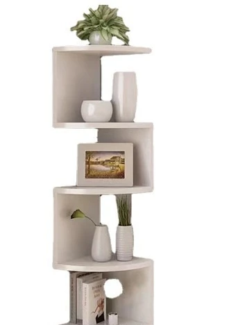 Creative Home 5 Layer Semi-Circle Partition Wall Shelf 5-Layer Wall Hanging Corner Bookshelf Unique Triangle Design for Display