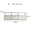 2253570 - Blanco, mueble bajo de tres grupos