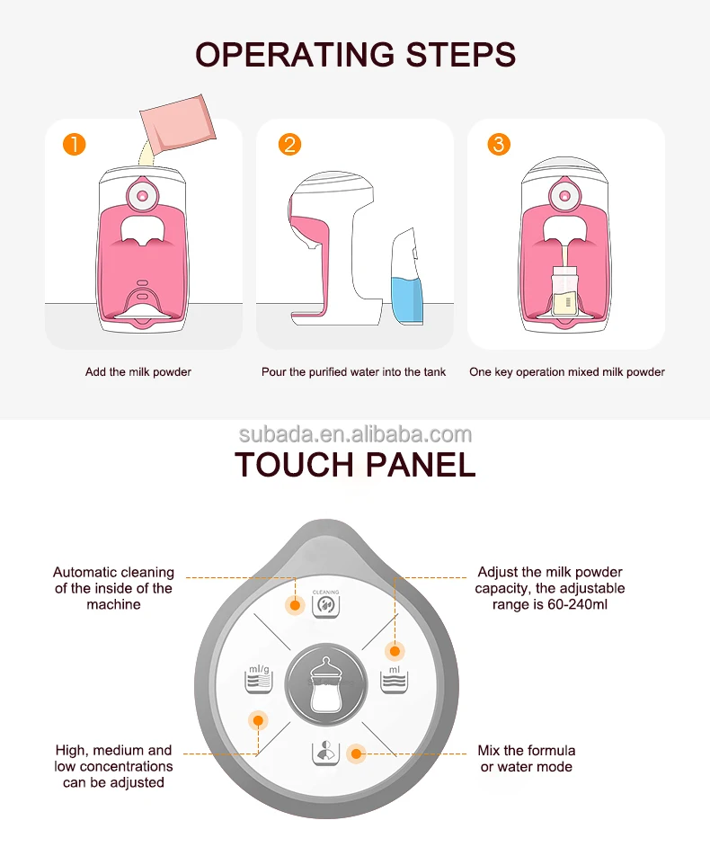 Formula Milk Dispenser Automatic Electric Formula Mixer Warmer Powder