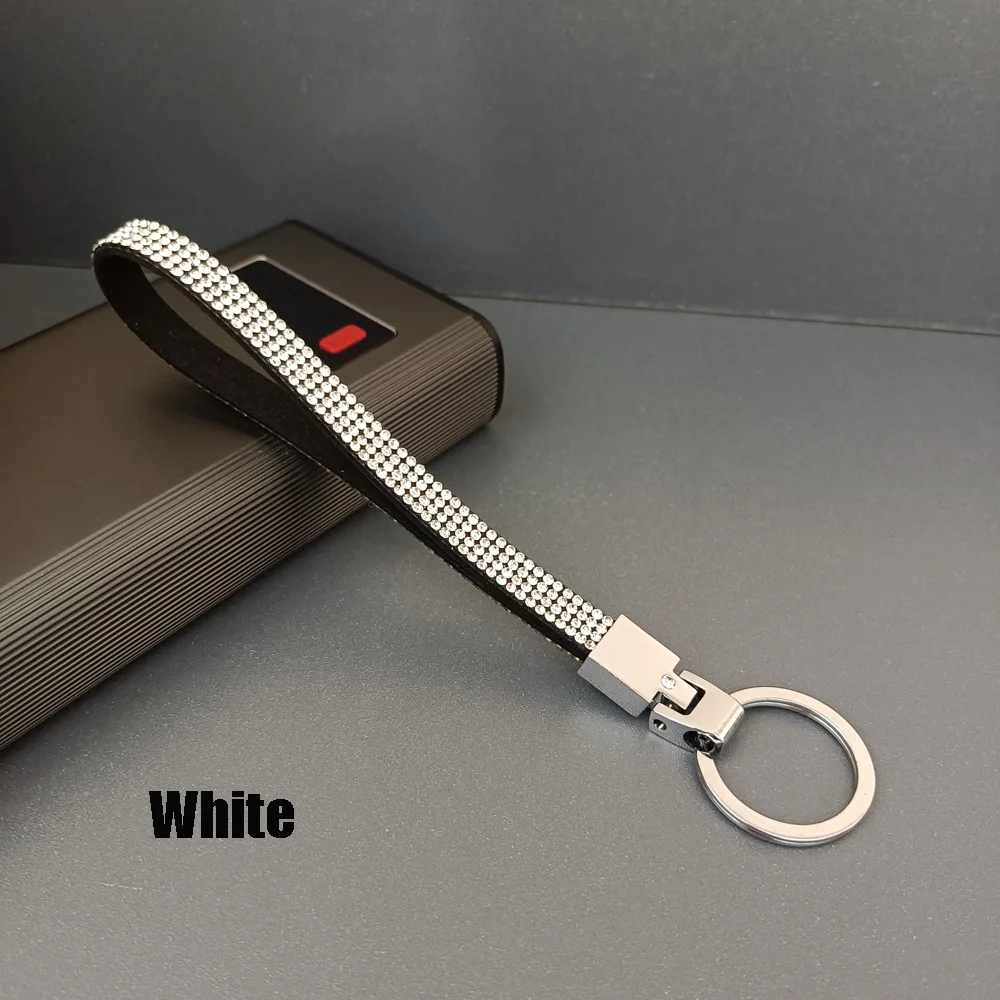 Bling Diamond Keychain Wristlet Glitter Keychain Ring Strap Rhinestone