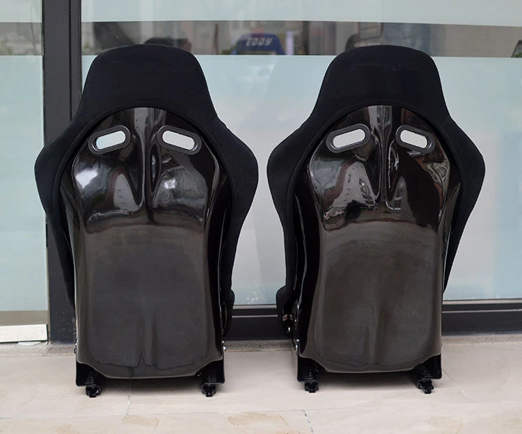 EDDYSTAR 2 Pcs None Adjustable Universal Racing Bucket Seats Black Racing Seat Suede