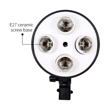 Description  It Is a Perfect Digital Photo Video Lighting Softbox Kit. Four Lamp Holder:Match with 4 Bulbs,E27 Base Suit for Mos detail image