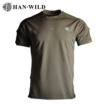 HAN WILD Outdoor Breathable Quick Drying Short Sleeve Hiking Camping Men's Tactical T-shirt