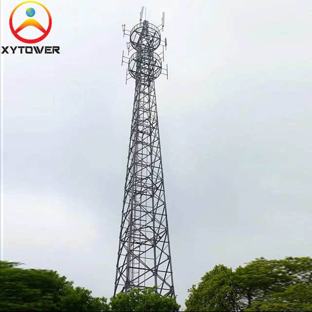 4 Legged Galvanized Self Supporting Lattice Telecommunication Gsm Antenna Tower