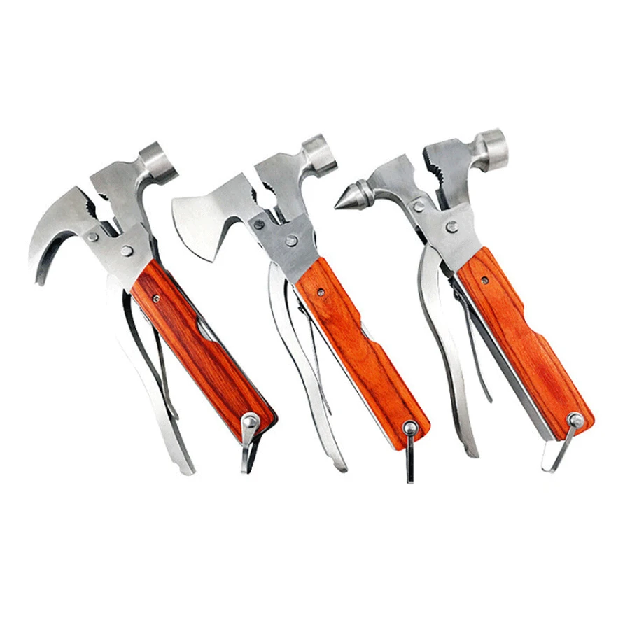 Многофункциональный инструмент 15 в 1 для деревянного молотка, многоцелевой инструмент для дома, кемпинга и работы, плоскогубцы, нож