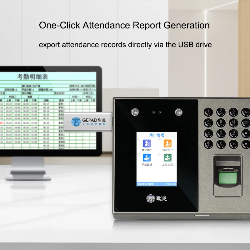 Biometric Attendance System Face Recognition Record Working Time Employee Attendance Tracker Machine