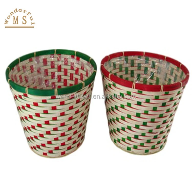 ECO Cheap Gift bamboo Basket with Handle Wholesale Handmade Mini gift Basket Natural  for Flower Custom Folk Art&craft