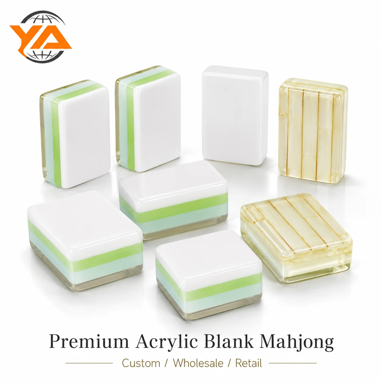 American Mahjong Tiles Modern Luxury Design | 4-Layer Acrylic Construction Bamboo Pattern Design