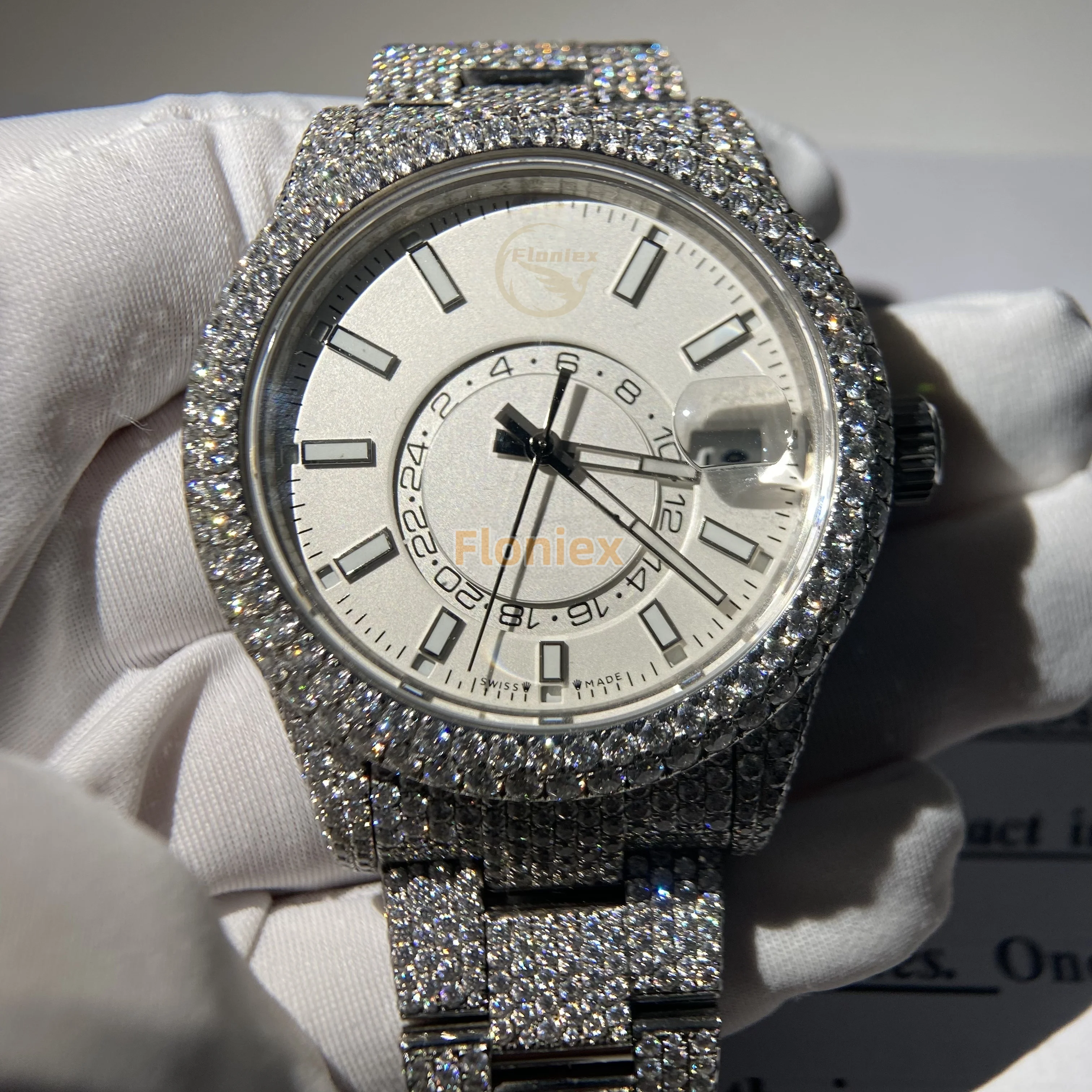 Iced Out VVS Moissanite Hip Hop Watch Jewelry Custom Luxury  Mechanical Watches Luxury Custom Iced Out VVS 1/VS1 GRA C