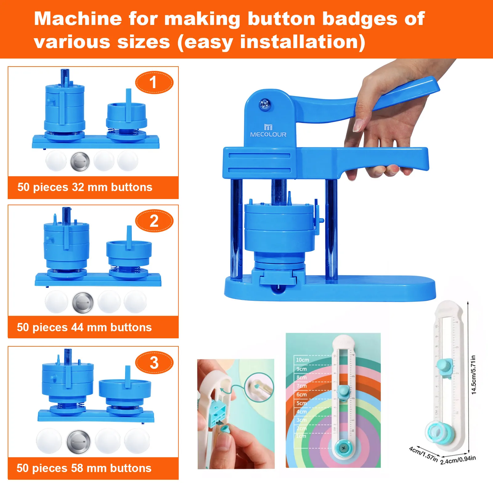 Latest Round Badge DIY Making Machine Plastic Button Maker