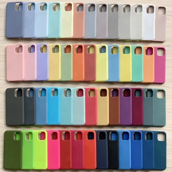 new custom solid color cell phone case for apple iphone 11 12 13 pro max official original logo liquid silicone phone case cover