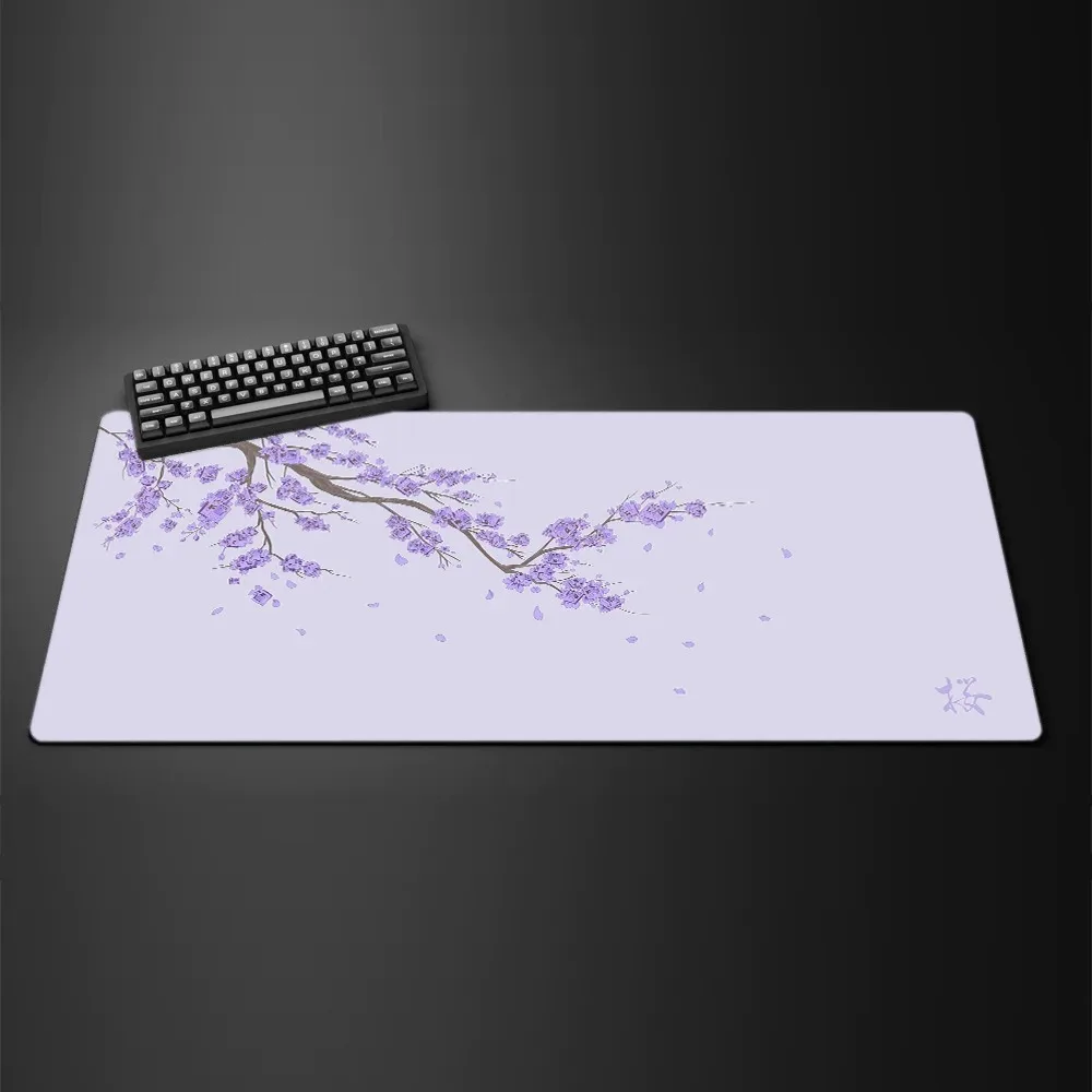 Black Sakura Gaming Mouse Pad Kawaii Purple Desk Mat Large Office Carpet Accessories Che aperçu 23
