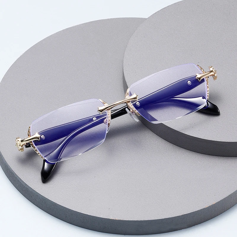 KL8013 1pc Rimless Squared Frame Blue Light Blocking Presbyopia Restoring Ancient Unisex aperçu 2