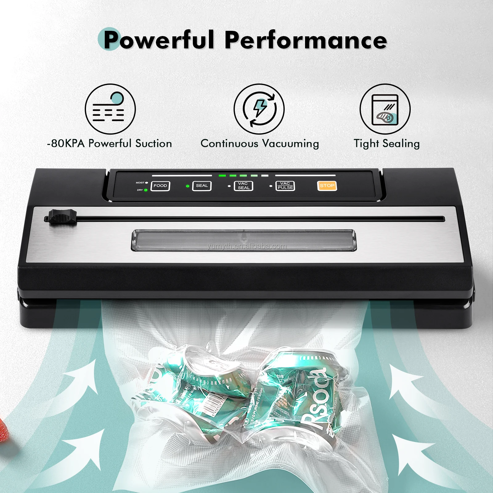 Compact Vacuum Sealer With View Window and Bag Cutter Automatic Food Sealer