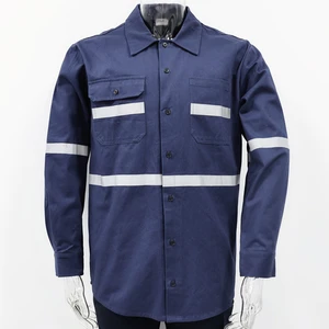 FR Cotton Workwear Road Traffic Mining Coal Mechanic Construction Worker Security Uniform Hi Vis Reflective Safety Work Shirt