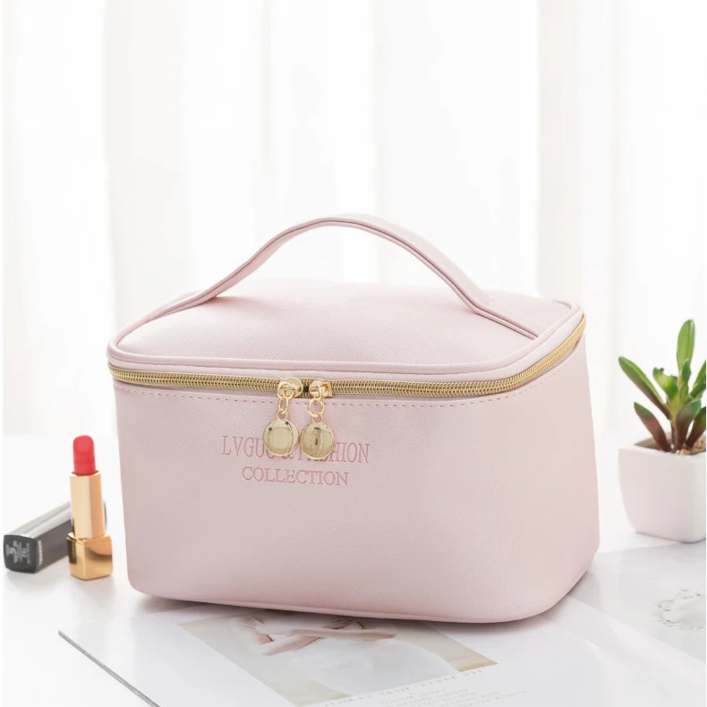 3pcs Cosmetic Bag Set Pu Leather Waterproof Zipper Make Up Bag Travel ...