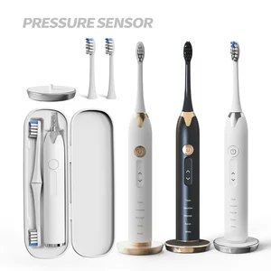 PRESSURE SENSOR and TOUCH CONTROL Travel Sonic Electric Toothbrush Rechargeable New