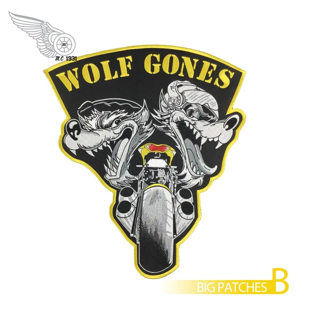 バイク用 ベスト バックパッチ 狼 刺繍ワッペン| Alibaba.com