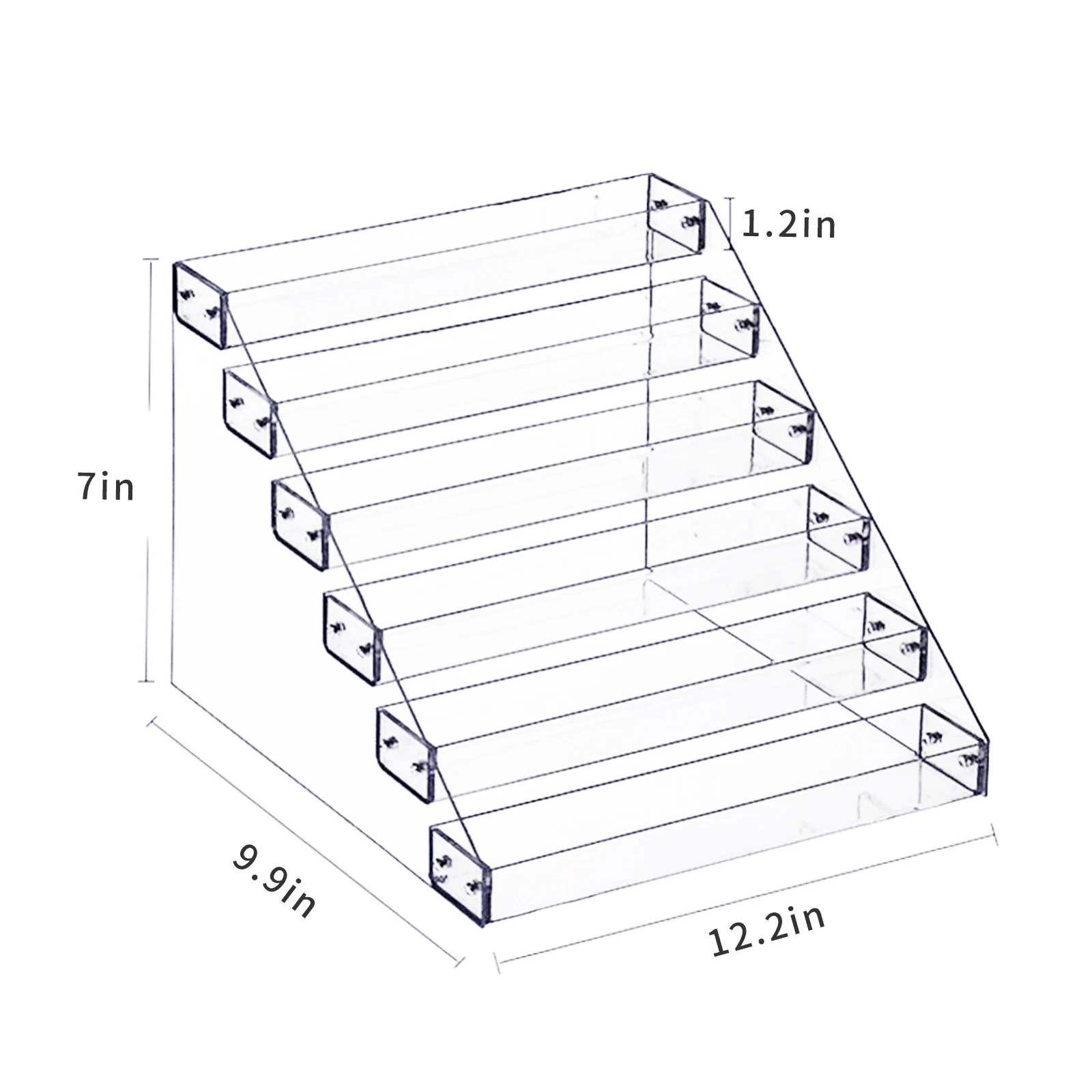 Desktop Transparent Acrylic Skincare Organizers Cosmetics Nail Polish Display Rack Makeup Clear Acrylic Display Stand supplier