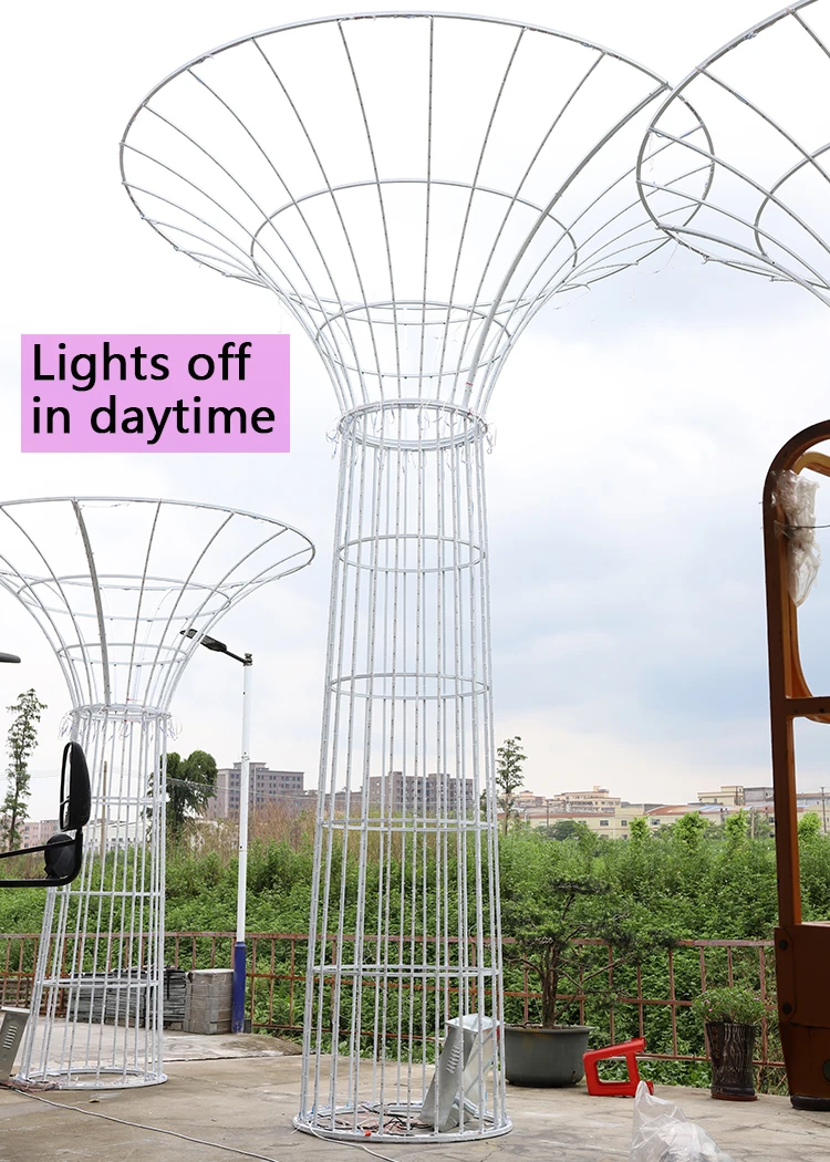 Custom Outdoor 3D LED Tower Tree Light | IP65 Waterproof Christmas Holiday Decoration | Cultural Tourism & Festival Motif Lighting