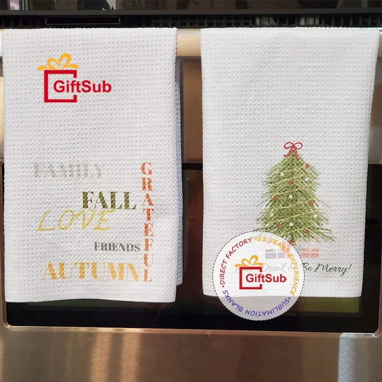 Sublimation 16*24 In Waffle Weave Hand Towel Customized Print 100