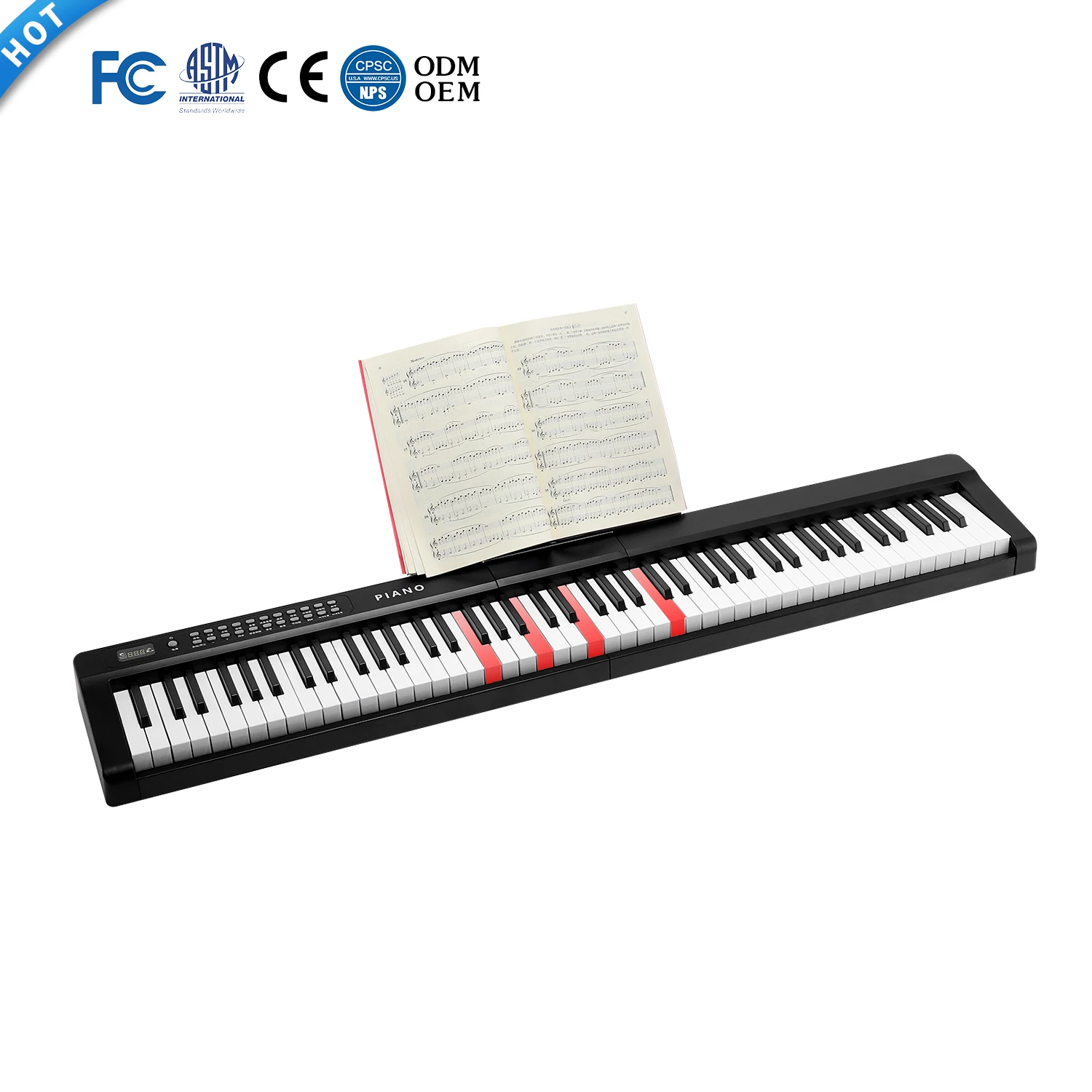 88 Keys Light Under the Key Digital Piano Music Keyboard Digital Keyboard Teclados Synthesizer with MIDI and Touch Response