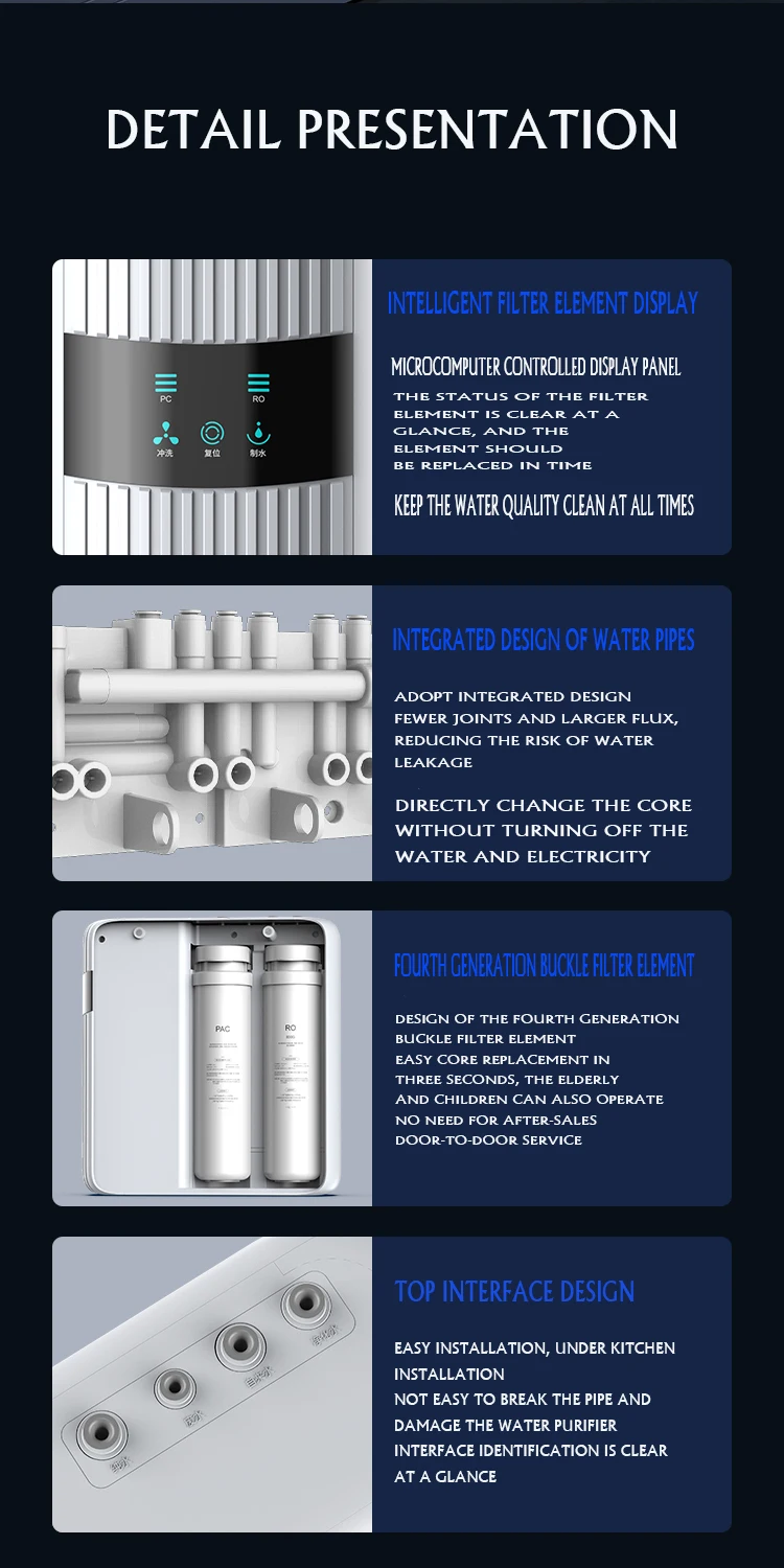 Pressure-free Bucket Silent RO Reverse Osmosis Direct Drinking Household Pure Water Machine
