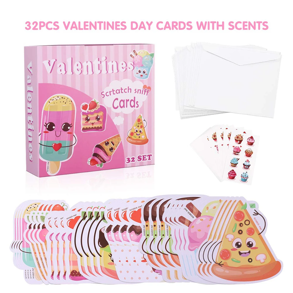 Custom Wholesale Colorful Scratch Sniff Scent Cards for Valentine's Day