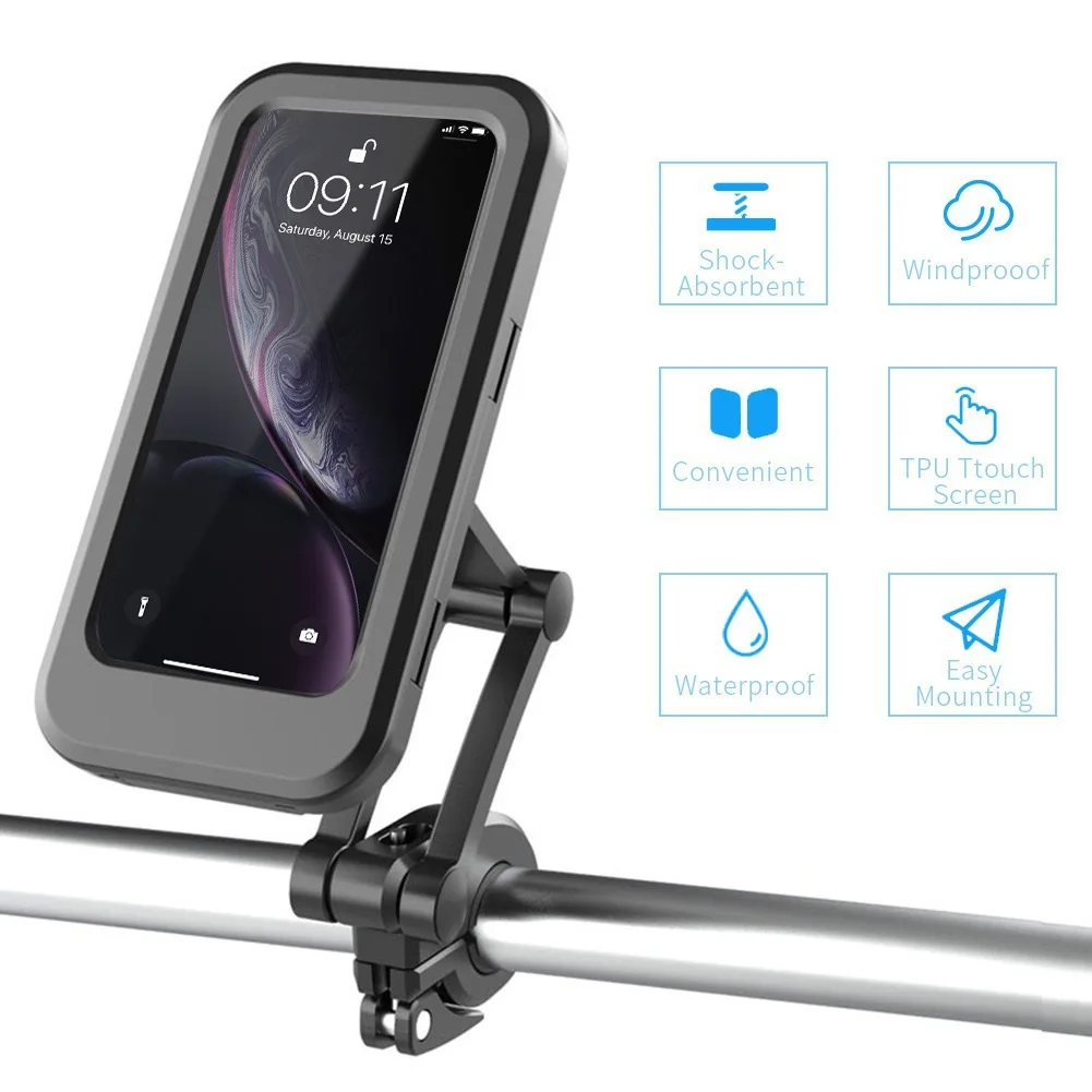 360 Degree Motorcycle Bike Bicycle Phone Holder Stand Mount Waterproof Folding Adjustable Outdoor Mobile Phone Holder Stand