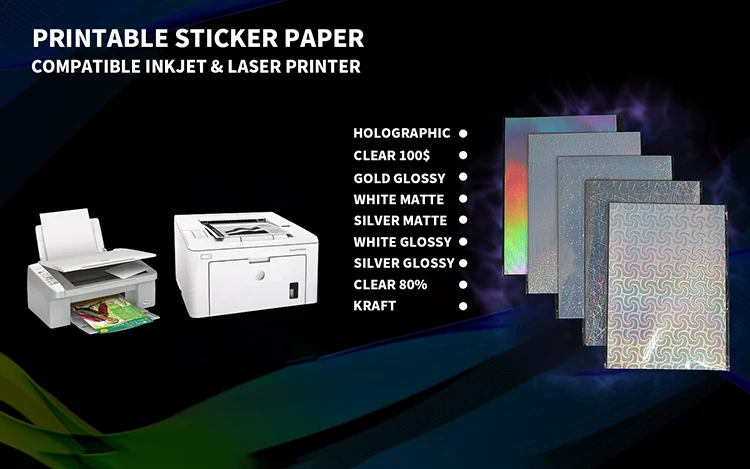 Holographic A4 Size Printable Vinyl Sticker Paper Waterproof Printable ...