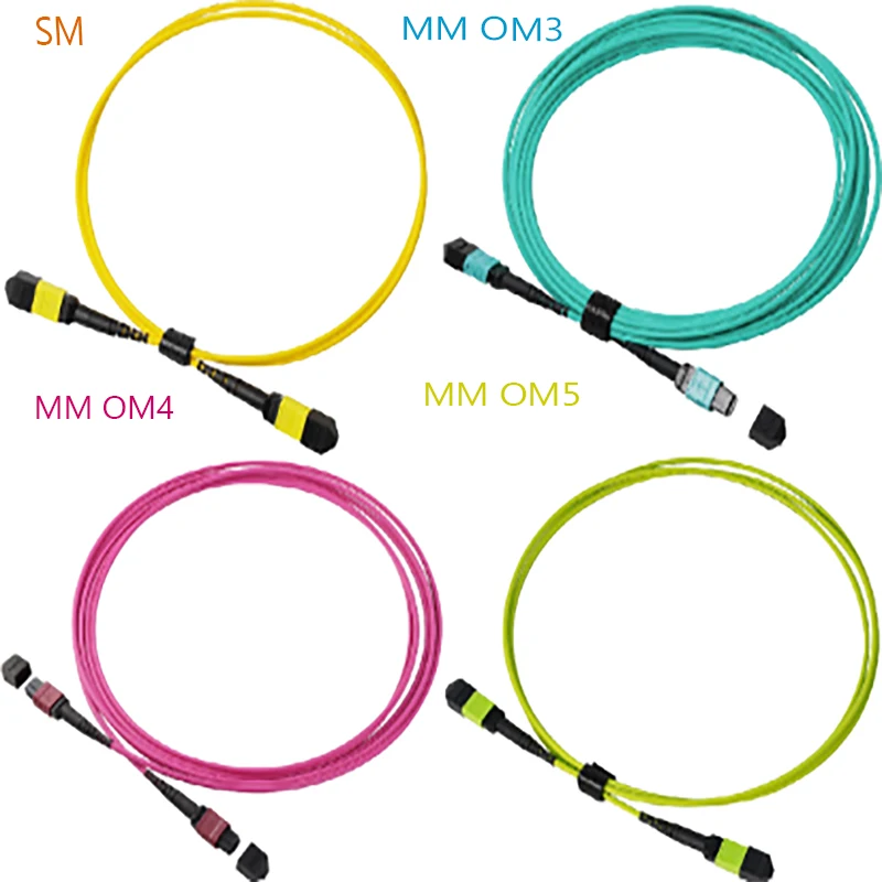 8 core 12 Core 24 Core Fiber Optical MPO MTP Female Patch Cord OM3 OM4 3.0mm customize length SM OM3 OM4