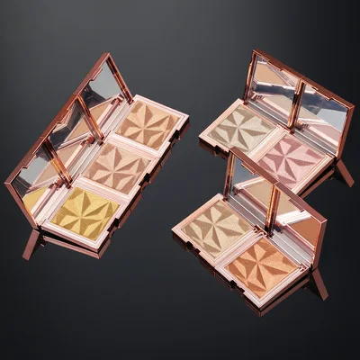 Частная этикетка однотонные блестящие туфли; Нажатии Высокая Зажигалка для макияжа мерцающие средство, макияж для лица, бронзер, уход за кожей лица пигмент косметика осветитель хайлайтер палитра