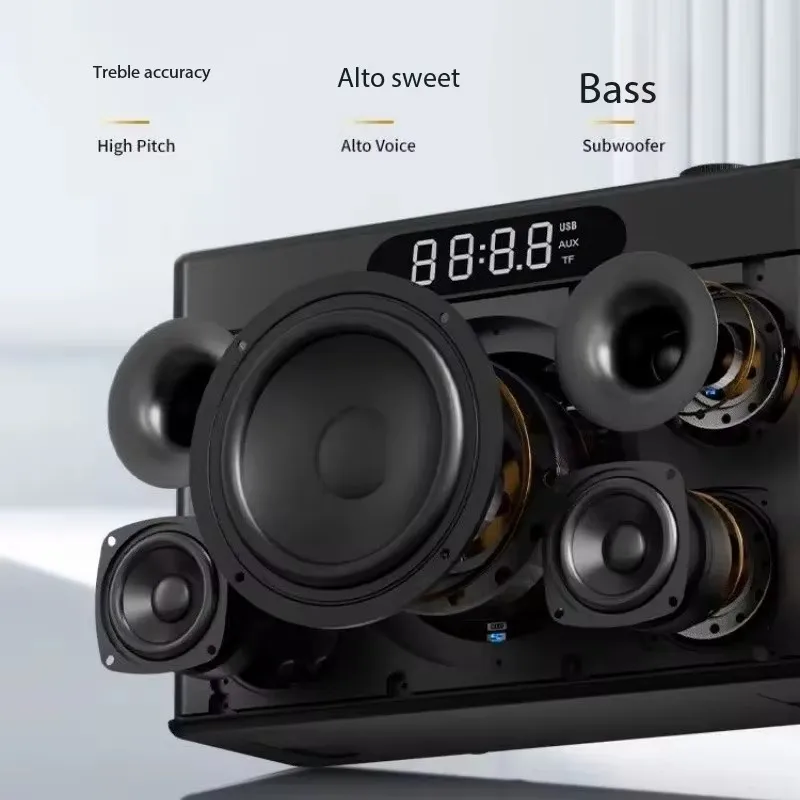 Sodlk S1127 Plus High Power Outdoor Rotary Subwoofer Remote Control Home  Theater Subwoofers Loud Karaoke Speaker With Microphone