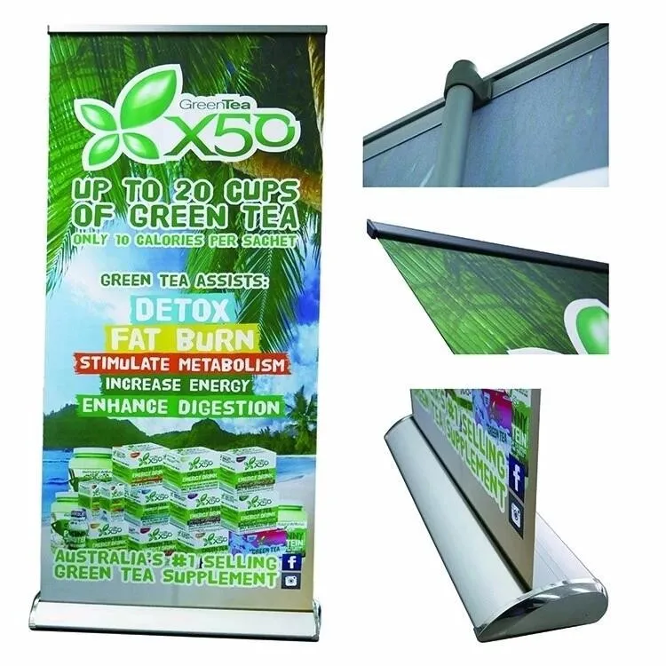 Buy Deluxe Wide Base Single-Screen Roll Up Banner Stands