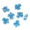 Perles trèfle en céramique - bleu