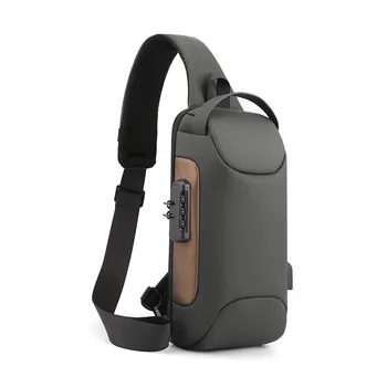 Hot Sale Earphone Hole Waterproof Sport Shoulder Sling Crossbody Custom Men Chest Pack Bag Men Sling Bag