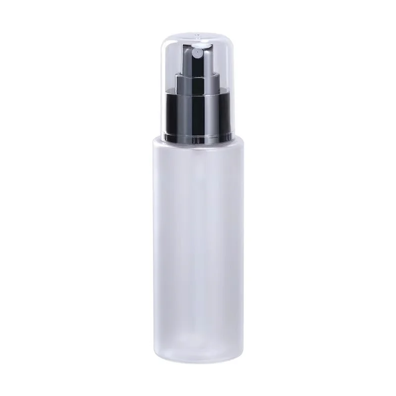 Factory Direct 100ml 120ml Pet Clear Scrub Round Flat Shoulder Skin Care Cosmetic Toner Spray Spray Bottle