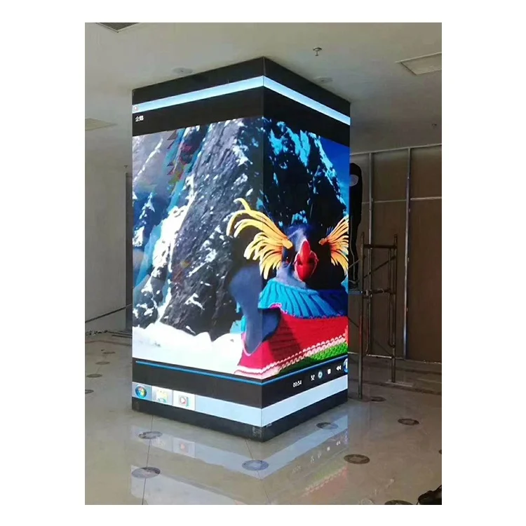 High Definition Four Sided LED Screen Pillar Column Pillar Led Panel square Pole Led Display