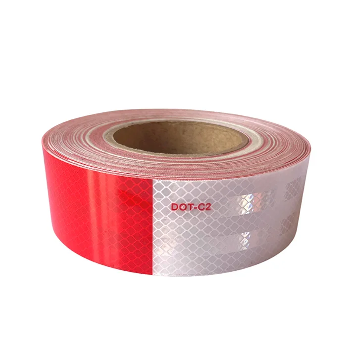 Tuyrchu Ruban adhésif réfléchissant Rouge Blanc 2,5 cm x 20 m, avertissement de sécurité de nuit, autocollant de visibilité pour voiture, remorque, vêtements
