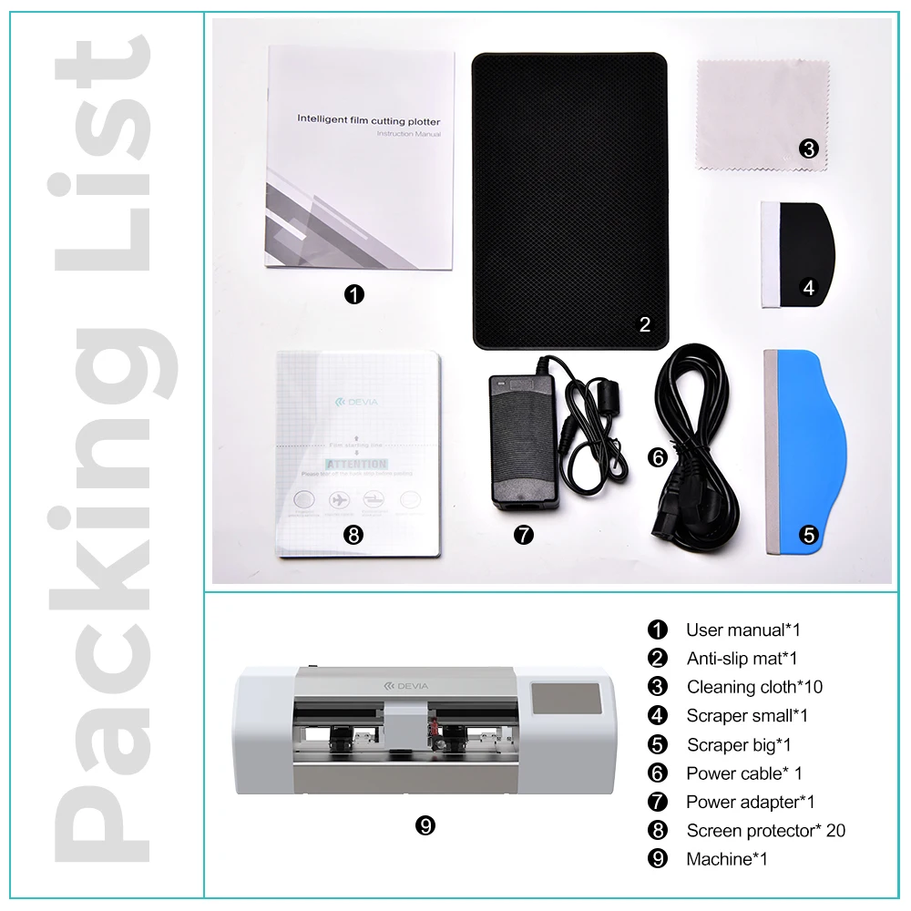 Devia 2022 Full Automatic Hydrogel Film Cutting Machine 30s Fast Cut Intelligent Screen Protector Plotter Mobile Phones GPS TPU