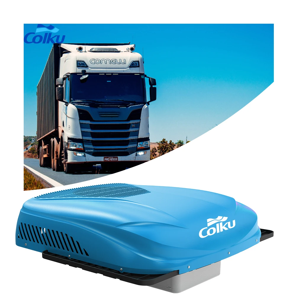 DC 12V Truck Parking Compressor 6400 BTU Rooftop Mounted Air Conditioning Unit for Scania Volvo Hino UD Isuzu
