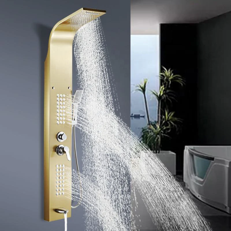 Golden Nickel Brushed Shower Panel Column Towers 304stainless Steel ...