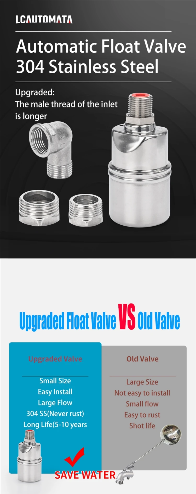 Stainless Steel Water Level Control Float Valve For Tank,Automatic