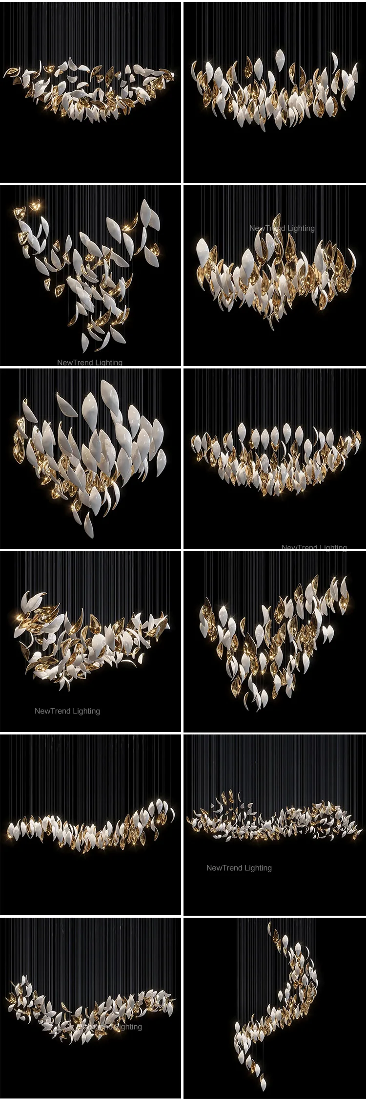 cpl 248 new style indoor decoration ceiling hanging lighting villa staircase custom led chandelier -2