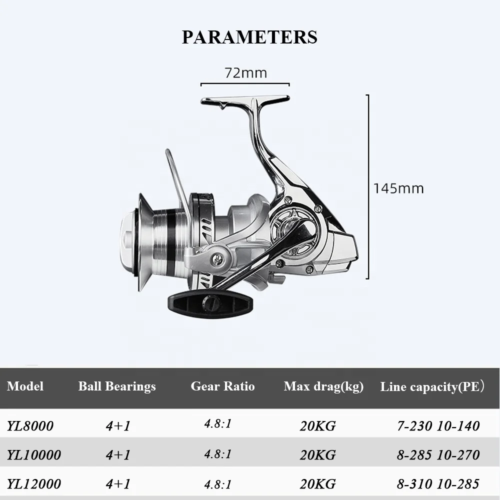 dimensions of a fishing reel Diwa Reels Spinning 8000 10000 14000 Series Spool Freshwater Saltwater Big-Game Surf Fishing 12+1 Stainless BB 70 LBS Max Drag Carbon Fiber Ultra Smooth Powerful Oversize Gear (8000) : Sports & Outdoors The 10+1 high Choosing a Spinning Reel