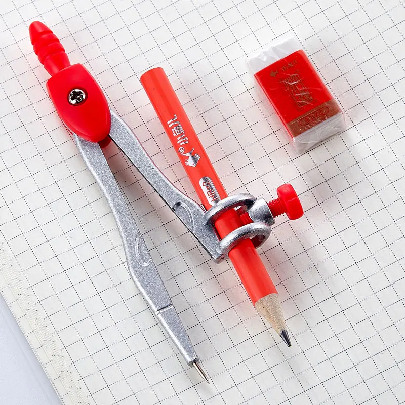 Набор металлических компасов профессиональный Компас для рисования с карандашом Школьный набор геометрическим рисунком осмотра 7 шт.