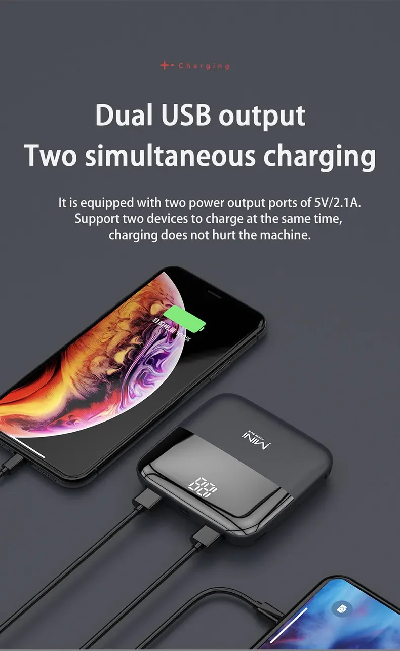 10000mah Portable Mini Power Bank Powerbank External Battery Charger ...