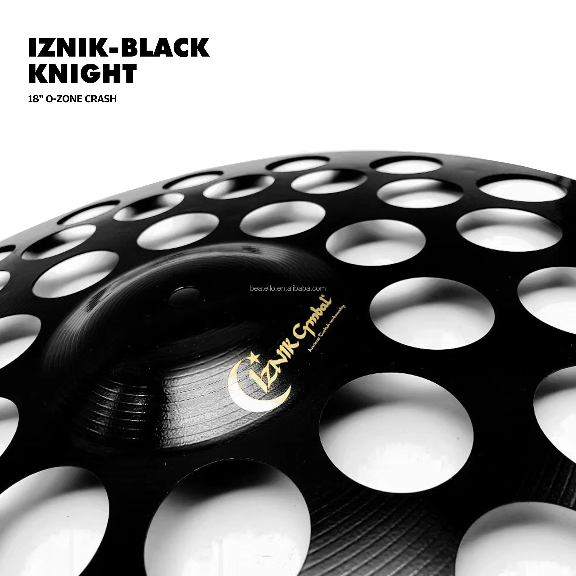 IZINK 18 Inch Black Crash Cymbal - Special Effect Black Rock